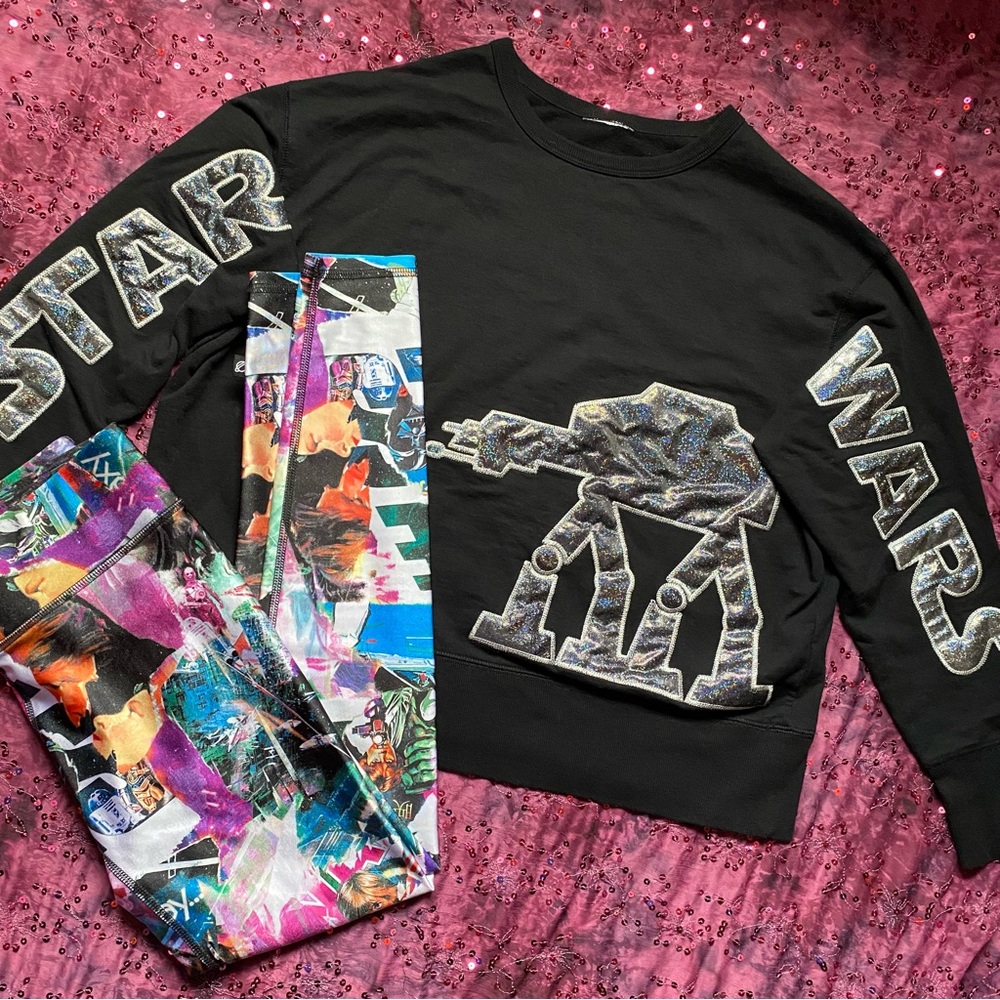 Star Wars AT-AT Sparkly Sweatshirt Legging Bundle Set S-M